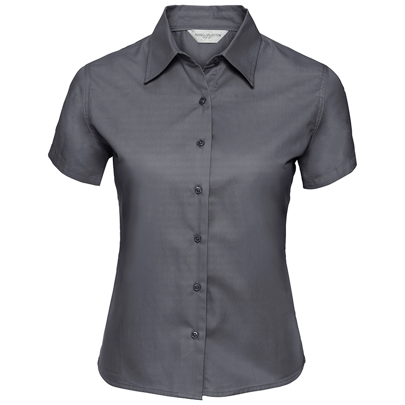 Women's short sleeve classic twill shirt - C and G Embroidery