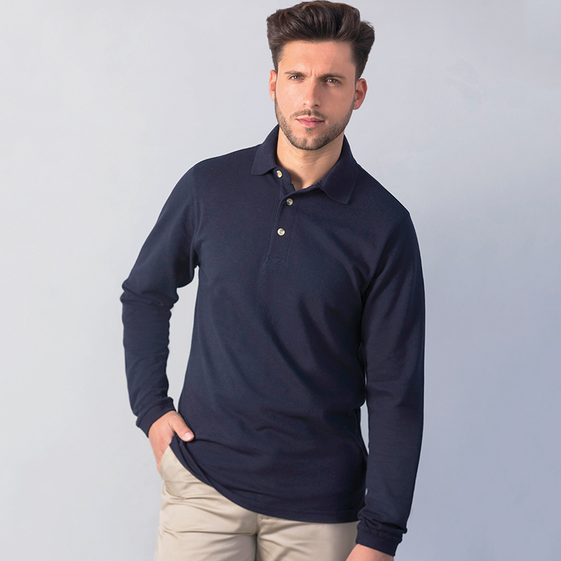 Long sleeve cotton polo shirt - C and G Embroidery