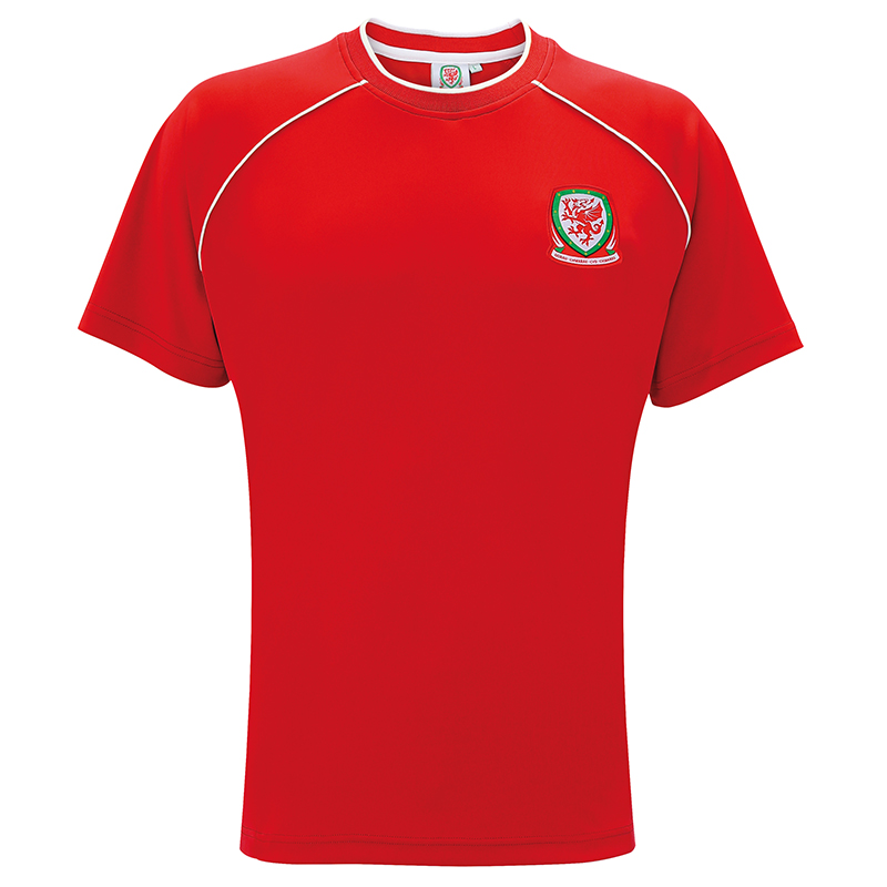 Official Football Merchandise Wales adults t-shirt - C and G Embroidery